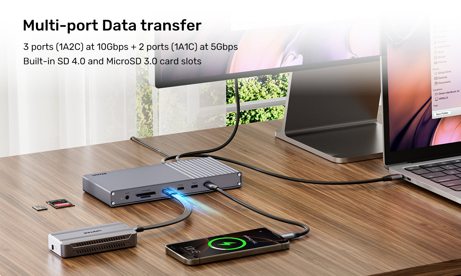 UNITEK D1117AGY01-EU USB4 Triple Display Docking Station - view 4