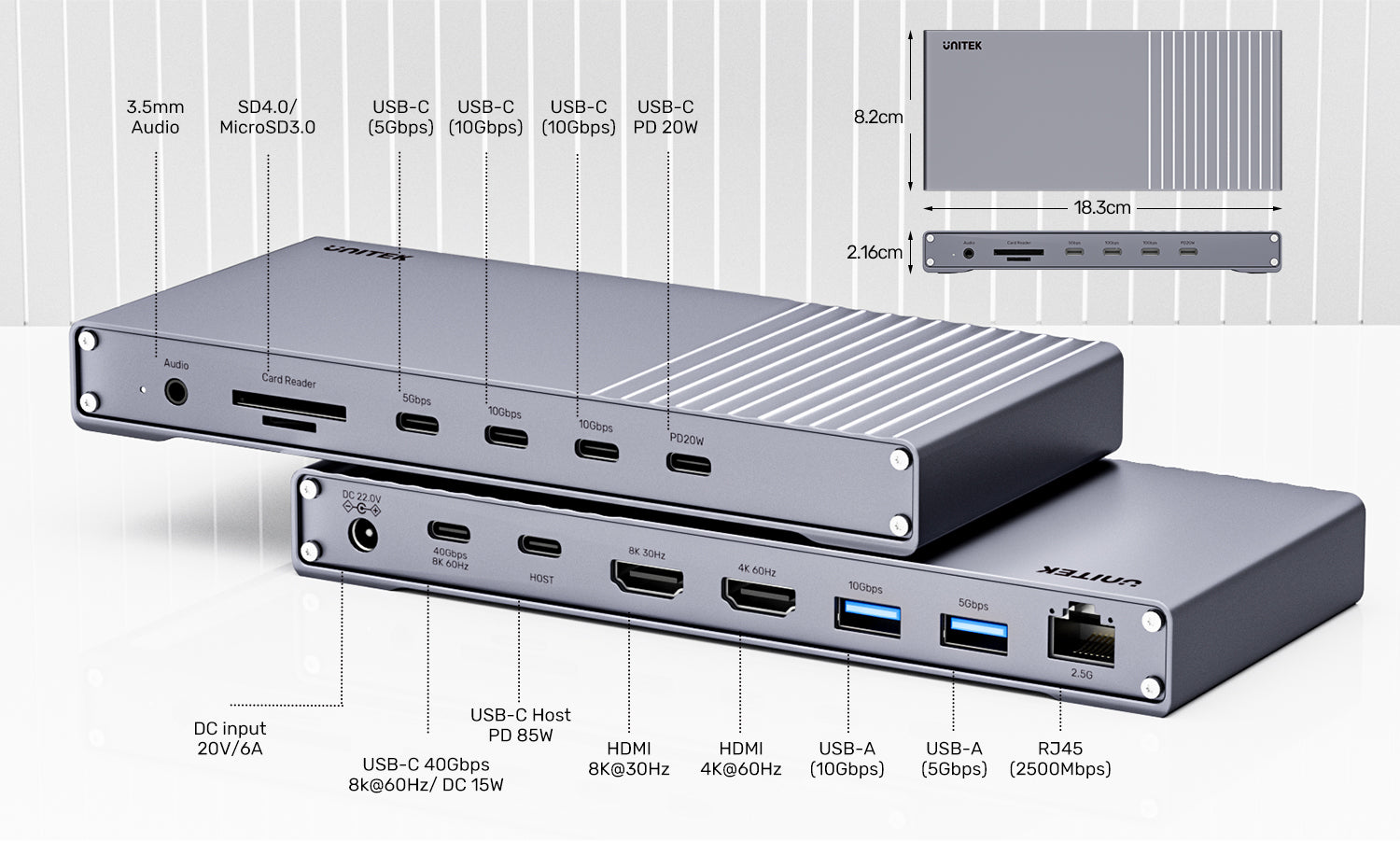 UNITEK D1117AGY01-EU USB4 Triple Display Docking Station - view 7