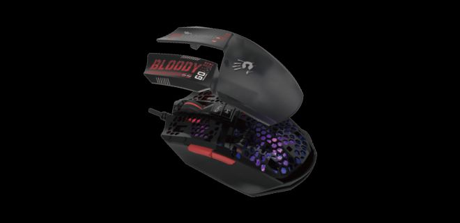 Bloody W60-MAX-MINI RGB Gaming Wired Mouse USB Honeycomb - 4 Types Setting Switch