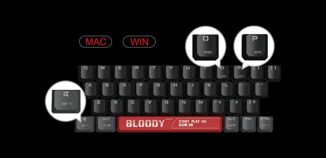 Bloody WS98 RGB Wireless BLMS Mechanical Keyboard BLMS Red Switch - Adaptive Battery Life